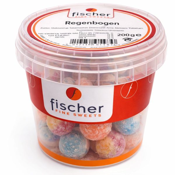 Fischer Regenbogen-Bonbons im wiederverschließbaren Becher
